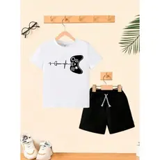 Conjunto Infantil Menino Camiseta E Bermuda Game Roupa Conjunto De Bermuda Juvenil Conjunto De Bermuda Juvenil