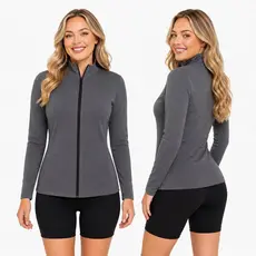 Jaqueta Esportiva Lazer Proteção Solar UV Caminhada Corrida Academia Fitness Helanca Dryfit Com Zíper