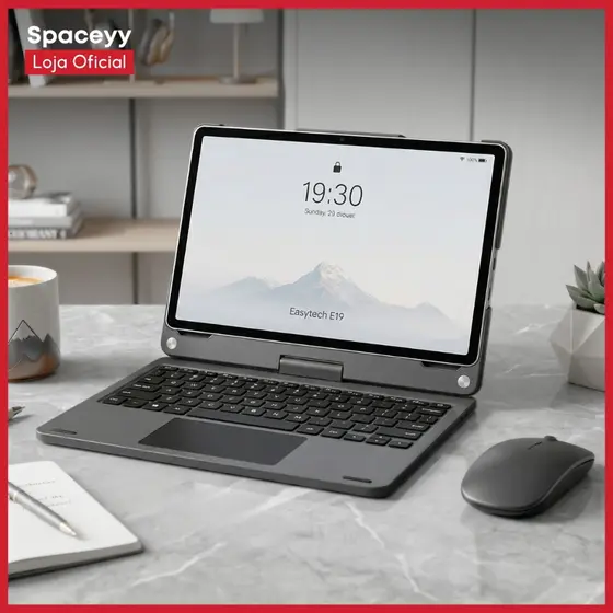 Tablet E19 EasyTech + Acessórios Android 14 Tela 11” Bateria 8000mAh 12GB RAM 256GB WiFi5 Capa 360°