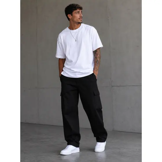 Calça Cargo Unissex Sarja – Diversas Cores Estilo Larga