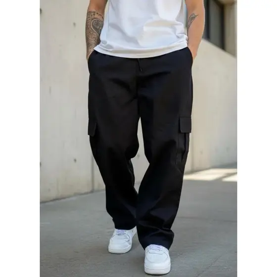 Calça Cargo Varias Cores Larga estilo 6 bolsos unissex