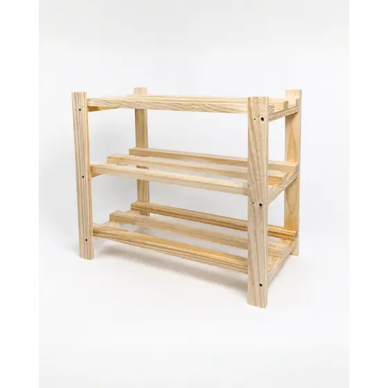 Sapateira Madeira Pinus 3 Prateleiras Organizador para 9 Pares de Sapatos