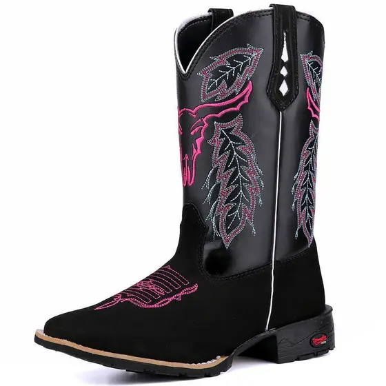 Bota Texana Feminina Bico Quadrado Country Cano Longo
