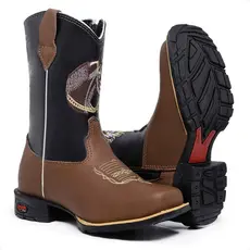 Bota Infantil Masculina Texana Cano longo Country Ramon Botas Com Ziper
