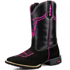 Bota Texana Feminina Montaria Cano Longo country  promoção Em Couro