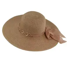 Chapéu De Praia Floppy Aba Grande Feminino Sombreiro com fita ou miçanga