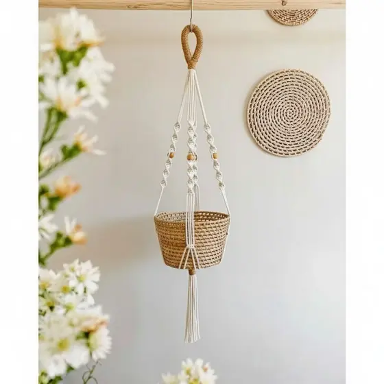 Suporte para Plantas Macramê 70cm / 90cm / 1,10m / 1,30m Planthanger Feito a Mão