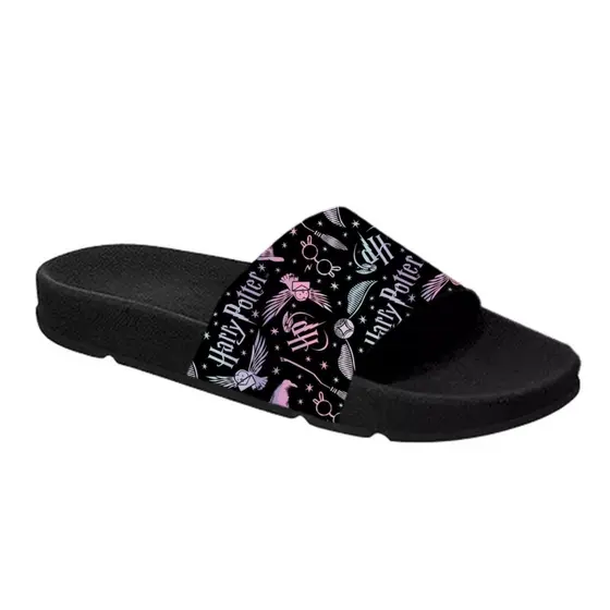 Chinelo Slide Estampado Harry Potter Preto Chinelo Nuvem