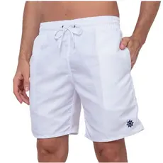 Short Bermuda Masculino Tactel Liso Branco Moda Praia Sport Treino