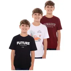 Kit 3 Camiseta Infantil Menino masculino camisa manga curta de algodão