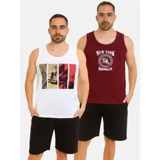 Kit 2 Camiseta Regata Masculina Estampada Verão Coqueiro