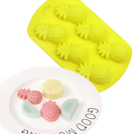 Forma de Silicone de Abacaxi Molde Gelo Sabonete Doce