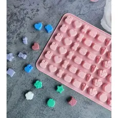 Forma de Silicone Molde Bala de Gelatina Gummy - Frutas Animais Flores Variados