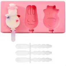 Forma Picolé de Silicone com Palito - Molde Fofo Infantil Picolé Gelo Sorvete Chocolate Doces