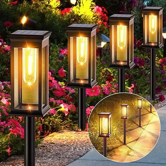 Luminaria Solar de Tungstênio para Gramado Decoração de Ambientes Externos Luzes de Gramado