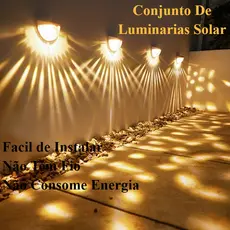 Lampada Solar À Prova D'água Para Decoração De Jardins - Luminaria Para Parede E Escada