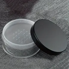 10g/30g/50g Frasco Plástico Em Pó Solto Com Peneira Recipiente De Cosméticos Vazio Tampa Preta Mate Maquiagem Compacta Caixa De Portátil Solta