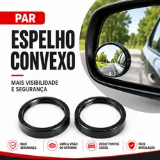 Par Espelho Retrovisor Carro Moto Convexo Auxiliar Externo Olho de boi Pontos Cegos 5cm Universal