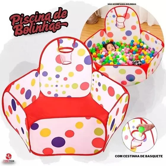 Kit Piscina de Bolinhas com Cesta + 100 Bolinhas coloridas