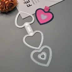 Chaveiro Coração Corte De Metal Cortante Papel Gravação Stencil Scrapbooking Cartão De Boas Festas DIY Cortes Artesanais