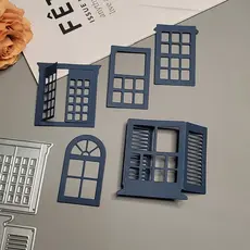 5PC Corte De Metal Para Janelas Papel De Gofragem Stencil Scrapbooking Cartão De Boas Festas DIY Cortes Artesanais Windows