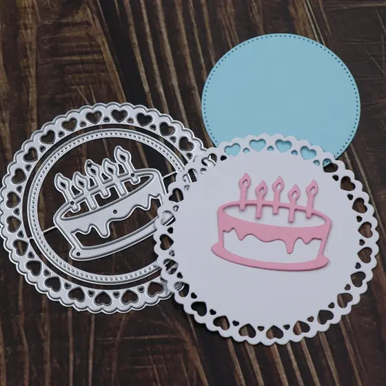 Cortador De Bolo E Moldura Circular Metal Papel Gofragem Stencil Raspador Cartão De Boas Festas Artesanato De Bricolagem