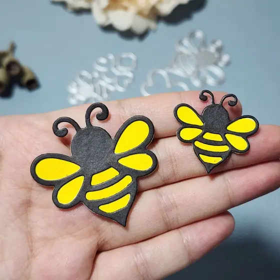 Pequenos Cortes De Metal De Abelha Para Raspagem , Artesanato De Bricolage Stencil De Gofragem
