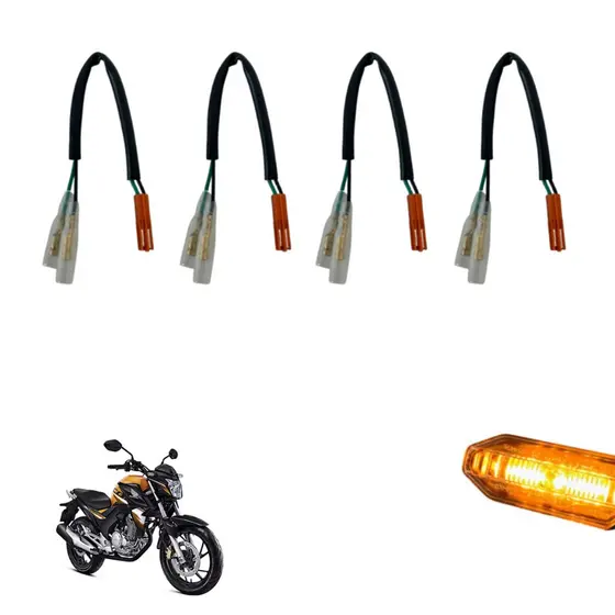Kit 4 Plug Adaptador Conector Para Piscas Para Titan Fan Start Cargo 2014 Em Diante