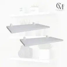 Prateleiras MDF Kit com 2 peças 60x20 Branco e Preto 15mm com KIT suporte de fixação