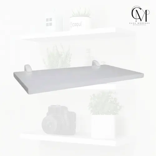 Prateleira MDF Branco e Preto 60x30 15mm com KIT suporte de fixação
