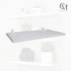 Prateleira MDF Branco e Preto 60x30 15mm com KIT suporte de fixação