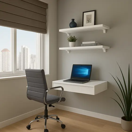 Mesa para Notebook com gaveta para estudo/trabalho em MDF com kit facil instalação minimalista