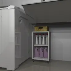 Armarinho para Lavanderia Multiuso em MDF com rodizio plastico 50x30x24,5