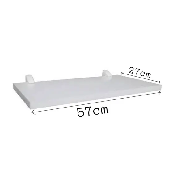 Prateleira MDF Branco e Preto 57 x 27 15mm com KIT suporte de fixação