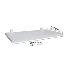 Prateleira MDF Branco e Preto 57 x 27 15mm com KIT suporte de fixação