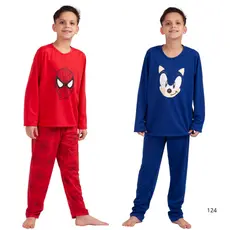 KIT 2 PIJAMAS INFANTIL MANGA LONGA INVERNO ESTAMPAS DIVERTIDAS