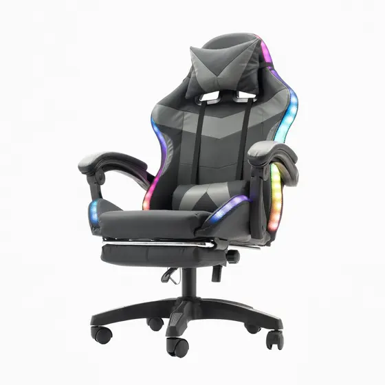 👍🔥Cadeira Gamer com Caixa de Som Bluetooth + Fita de LED 128 Cores – Experiência IMAX Imersiva em Casa!