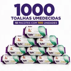 Caixa com 10 Lenços/Toalhas Umedecidas Baby Free c/ 100 Unidades Cada – Sem Tampa FlipTop