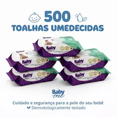 KIT COM 5 PACOTES TOALHAS UMEDECIDAS/LENÇOS BABY FREE C/100