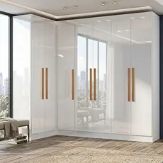 Guarda-roupa de Canto Modulado 7 Portas Paris Branco