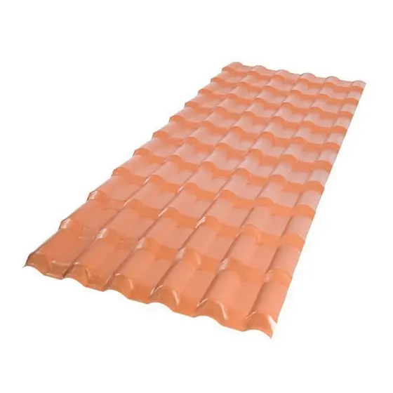 Kit 10 Telhas Plan Pvc 2,42x0,88 6 Ondas Afort Terracota