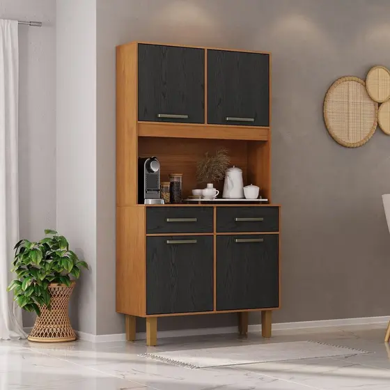 Kit Pop Plus - Armario para Cozinha Mdp 4 Portas 2 Gavetas