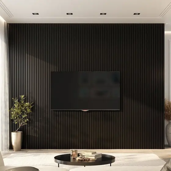 Painel Ripado de PVC 6 Barras de 2,70mX0,15cm Venda em (2,43m²)  Preto