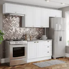 Cozinha Completa 4 Peças 100% Mdf Americana Branco HP