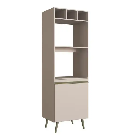 Paneleiro Torre Quente 2 Portas 2 Nichos para Forno One Cinnamon