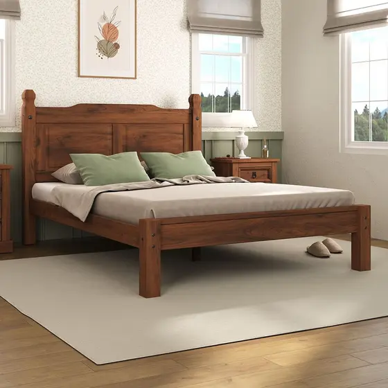 Cama de Casal Acapulco Quarto Rústico 100% madeira maçiça