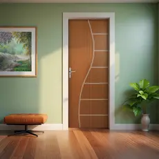 Folha de Porta Madeira Decorada 210x70cm Espessura 3,5cm Cantareira MGM Mogno