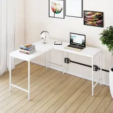 Escrivaninha Mesa Escritório em L Estilo Active 120cm Industrial Yescasa Branco/Branco Chess