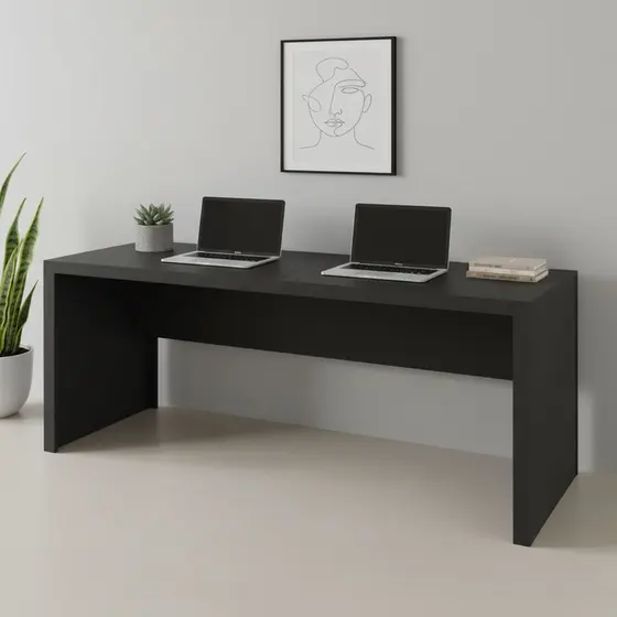 Escrivaninha Mesa Escritório ME4109 163cm Preto Preto