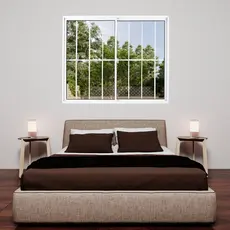 Janela de Alumínio de Correr 100x120cm 2 Folhas com Grade e Vidro Liso Linha Soft Mgm Branco 100cm x 120cm